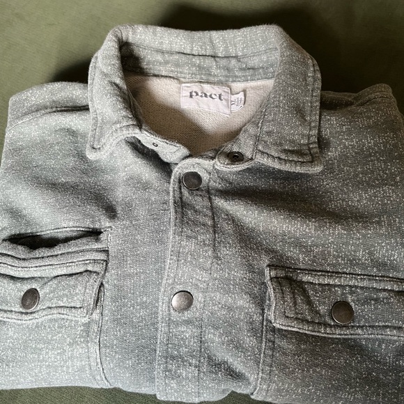 Pact Men's Olive Shirt Jacket - Picture 1 of 4